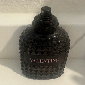Empty Valentino Textured Black and Pink Perfume Bottle